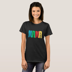 Colorful Minimal Mama Typography T-Shirt