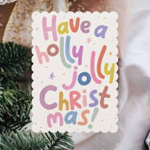 Colorful Minimalist Modern Christmas Holiday Card