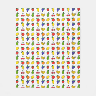 Colorful Mixed Fruit Pattern Fleece Blanket