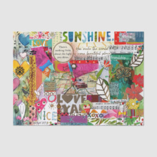 Colorful Mixed Media Inspirational  Tissue Paper