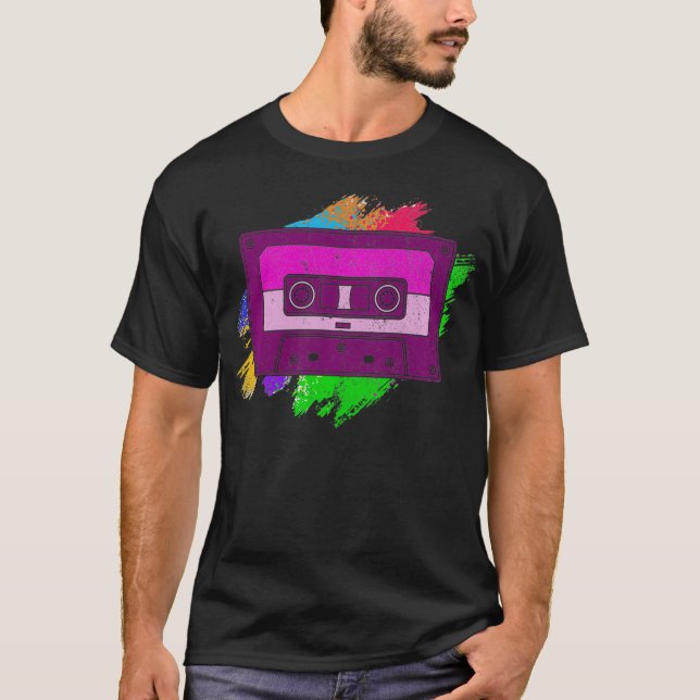 Colorful Mixtape 1980s Music Lover 80s Generation  T-Shirt (Front)