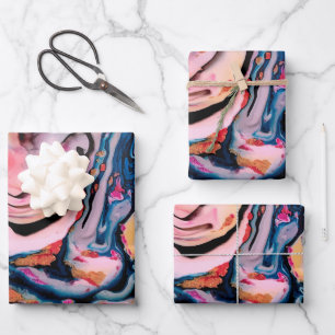 Colorful Modern Abstract Fluid Art Painting Wrapping Paper Sheet