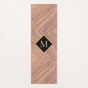 Colorful Modern Abstract Monogram Gold Pink Yoga Mat