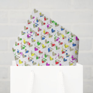 Colorful Modern Art Hearts Tissue Paper
