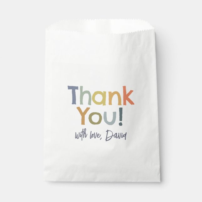 Colorful Modern Boy Birthday Thank You Favour Bags (Front)