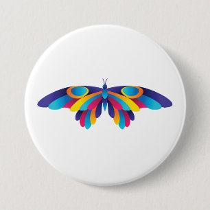 Colorful Modern Butterfly Vibrant Wings 7.5 Cm Round Badge