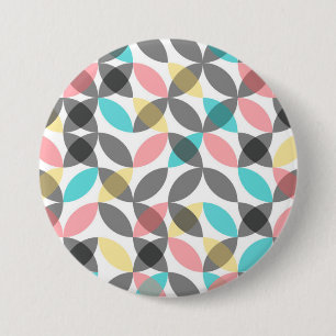 Colorful, modern, cheerful circular geometric 7.5 cm round badge