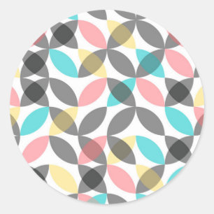Colorful, modern, cheerful circular geometric classic round sticker