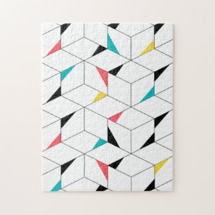 Colorful, modern, cheerful, trendy happy cubes jigsaw puzzle