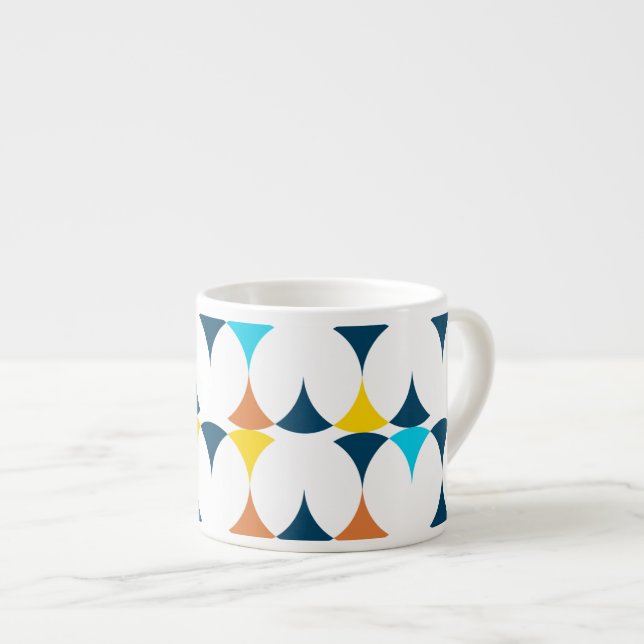 Colorful, modern, cool, trendy geometric shapes espresso cup (Front Right)