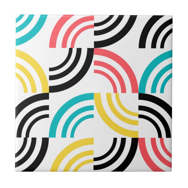 Colorful, modern, fun, cheerful geometric graphic tile (Front)