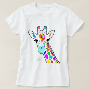 Colorful Modern Giraffe Art T-Shirt