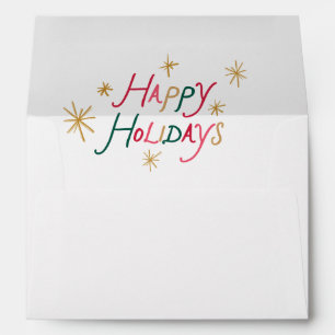 Colorful Modern Happy Holidays Christmas Envelope