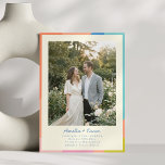 Colorful Modern Photo Wedding QR Code Website RSVP Invitation<br><div class="desc">This modern photo wedding invitation features a colorful geometric border and a large space for your engagement photo. The clean, minimal layout keeps the focus on your names and wedding details while the bright colorblock frame adds a fun contemporary touch. The back includes a QR code so guests can easily...</div>