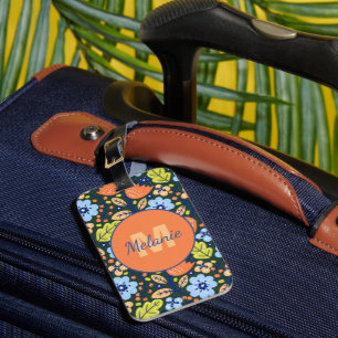 Colorful Modern Pretty Flower Pattern Personalised Luggage Tag