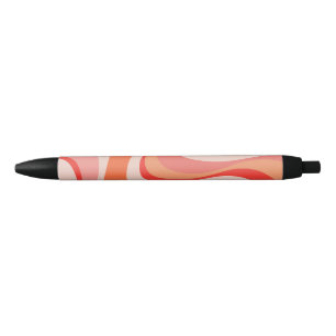 Colorful modern retro waves design black ink pen