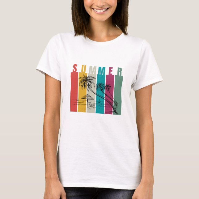 Colorful Modern Summer Design T-Shirt (Front)