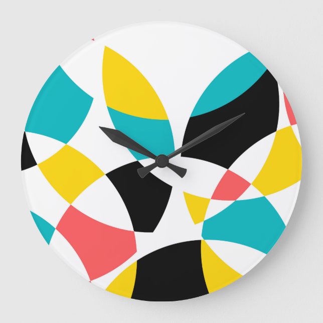 Colorful, modern, trendy, cool, unique circular large clock (Front)