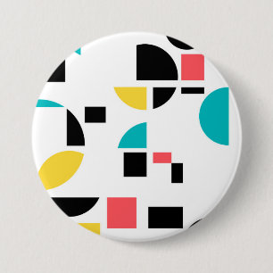 Colorful, modern, trendy, fun, cheerful geometric 7.5 cm round badge