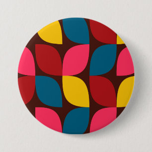 Colorful, modern, trendy, urban flower abstraction 7.5 cm round badge