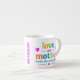 colorful monogram mother's espresso cup