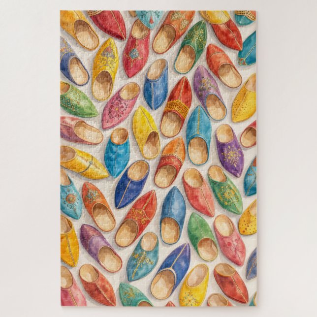 Colorful Moroccan Babouche Slippers Jigsaw Puzzle (Vertical)