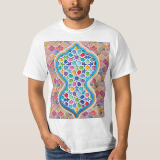 Colorful Moroccan Islamic Zellige Arch Pattern T-Shirt