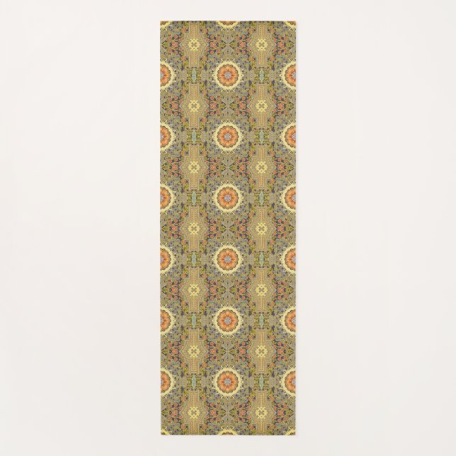 Colorful Mosaic Aztec Pattern Indian Mexican Ethni Yoga Mat (Front)