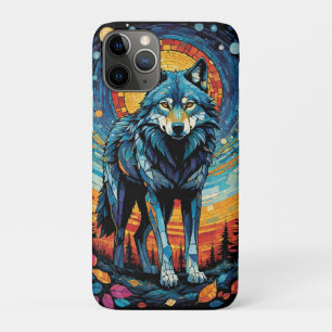 Colorful Mosaic Illustration of Majestic Wolf Case-Mate iPhone Case