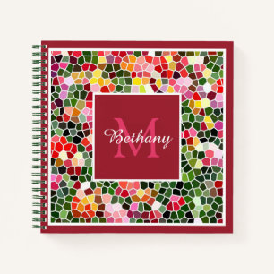Colorful Mosaic Pattern Personalised Notebook