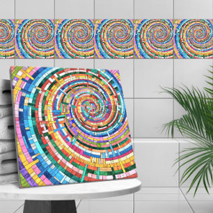 Colorful Mosaic Spiral Tile