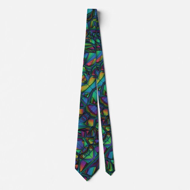 Colorful Mosaic Stained Glass Look Tie (Front)