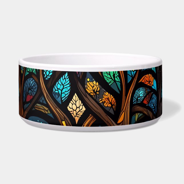 Colorful Mosaic Stained Glass Tree effect design (Front)