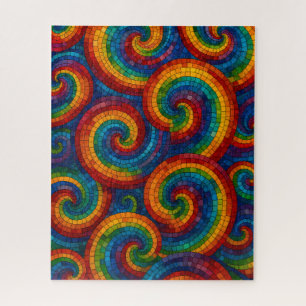 Colorful Mosaic Swirls Jigsaw Puzzle
