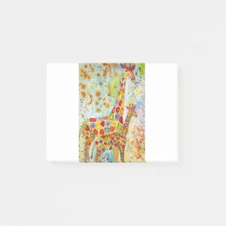 Colorful Mother and Baby Giraffes Post-it Notes