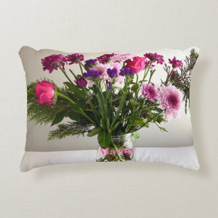 Colorful Mother’s Day Mama Bouquet+ Custom Option Decorative Cushion