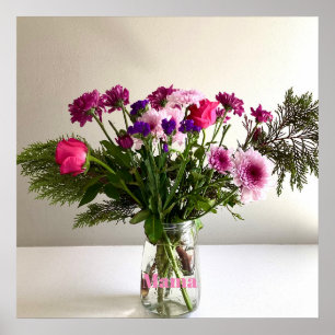 Colorful Mother’s Day Mama Bouquet+ Custom Option Poster