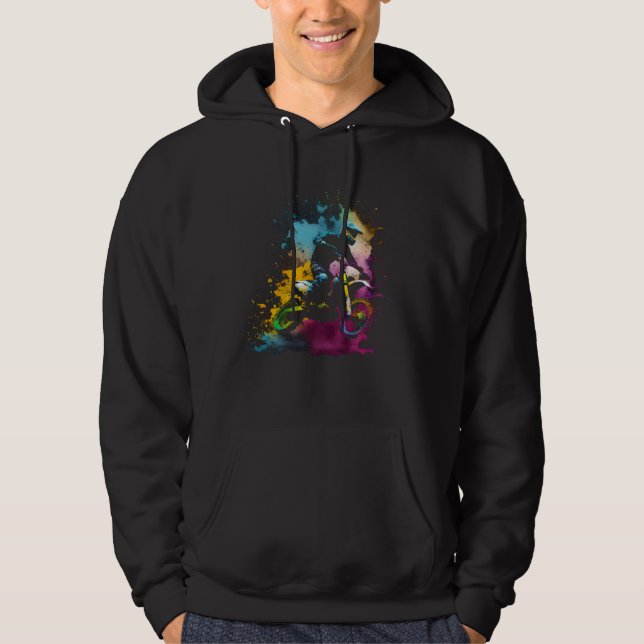 Colorful Motocross Dirt Bike Racing Biker Motorcyc Hoodie (Front)