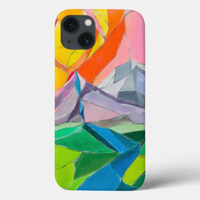 Colorful mountain landscape phone case design (Back)