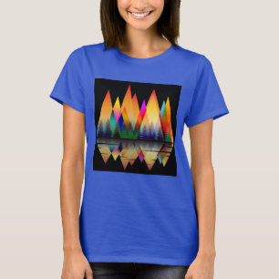 COLORFUL MOUNTAINS SHAPES NATURE FOREST T-Shirt