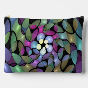 Colorful Movements Abstract Trippy Fractal Art Accessory Pouch