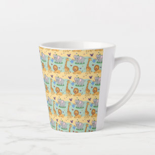 colorful mug featuring a cute, cartoon cat pattern