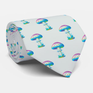Colorful Mushroom Pattern Tie