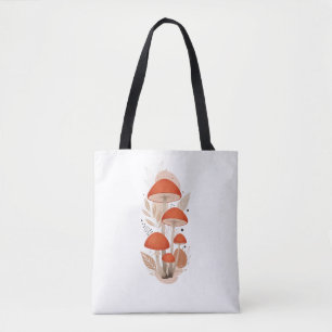 Colorful Mushroom Vibrant Botanical Tote Bag