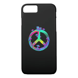 Colorful Mushrooms Goblincore Peace Sign Tie Dye R Case-Mate iPhone Case