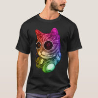 Colorful Music Cat Headphones Raver Animal