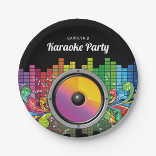 Colorful Music Karaoke Birthday Party Paper Plates