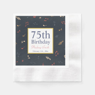 Colorful Music Note Birthday   Napkin