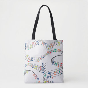 Colorful music note musician musical  tote bag
