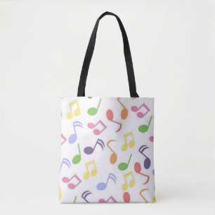 colorful music note musician musical  tote bag